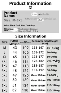Detailed size chart for men quick dry sports shorts with waist and weight guide
