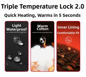 Close-up of waterproof fabric and 3-layer thermal insulation for winter jacket