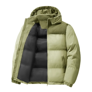 Men's Winter Padded Jacket Corduroy Patchwork Thick Warm Hooded Coat Trendy Korean Style Loose Outwear For Young Men