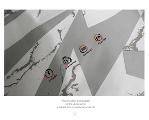 Detailed view of camouflage outdoor jacket fabric with functional energy icons and technical print