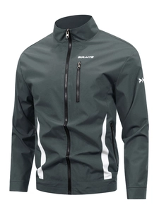 Men's casual outdoor stand collar jacket with multi-pocket and windproof fabric