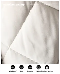Detail of windproof beige fabric with geometric triangle quilting and matte finish