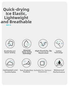 Detailed features of men's ice silk shorts showing breathable and quick-dry properties
