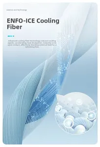 Close-up of blue ice-silk fabric fiber structure with cooling and heat dissipation tech