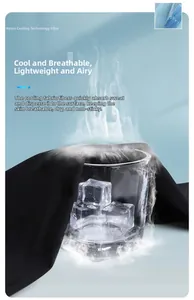 Close-up showing the breathable ice silk nylon fabric with moisture-wicking technology
