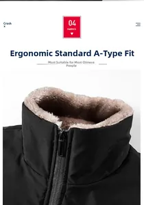 Détail d'une veste d'hiver pour homme avec doublure épaisse en laine d'agneau et zip