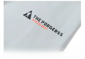 Close-up of the sun protection fabric showing the climber logo and technical print detail