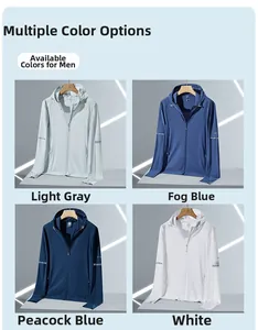 Detailed close-up of breathable mesh panels on outdoor men's sun protection jackets