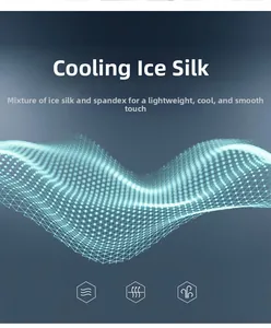 Detail of high-elasticity ice silk fabric showing breathable and cooling material texture
