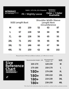 Detailed size guide and fabric composition chart for men's faux leather motorcycle jacket