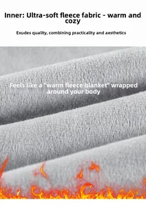 Close-up of soft grey fleece lining showing ultra-soft texture and thermal material