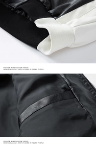 Detail view of the ribbed cuffs and high-quality leather texture on the biker jacket