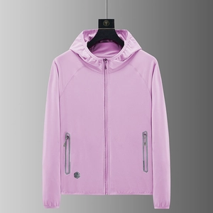 Men's ice silk sun protection jacket with UPF 50+ rating and lightweight hood