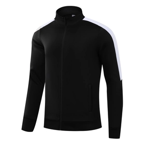 Men's fashion slim fit color block sport jacket with stand collar and zipper closure
