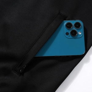 Men's sport jacket featuring a secure zipper pocket large enough for a smartphone