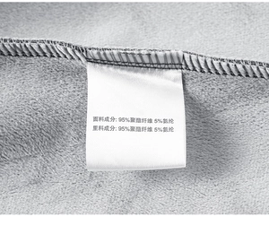 Macro detail of soft grey fleece lining and high-quality stitching on a half-zip jacket
