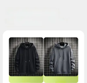 Detailed comparison of black and dark grey hoodies with kangaroo pocket and ribbed cuffs