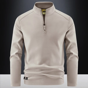 Men's Stand Collar Half Zip Fleece Pullover Warm Long Sleeve Sweatshirt For Autumn Winter Casual Outdoor Sports Wear