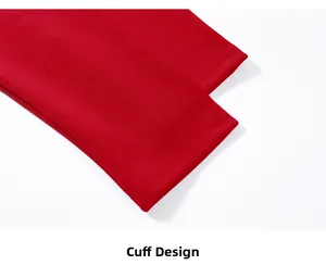 Detailed close-up of a red sports jacket cuff featuring premium double-needle stitching