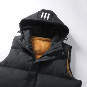 Winterweste für Herren mit Kapuze, warmem Fleece-Futter und winddichtem Außenmaterial