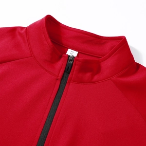 Men's red zip-up sports jacket with a stylish stand-up collar and high-quality fabric