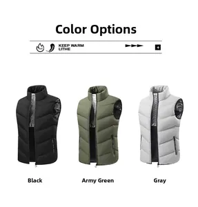 Gilet termici riscaldati da uomo con fodera in grafene nei colori nero, verde e grigio