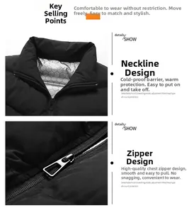 Detail of high collar vest with silver honeycomb heat-reflective lining and black zipper