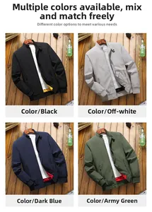 Vestes pour hommes à col montant en noir, beige, bleu marine et vert militaire