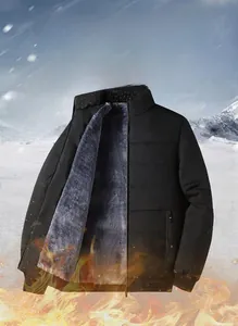 Detail of warm men's jacket with thick grey fleece lining and 24h heat retention