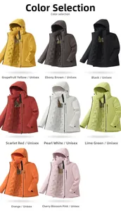 Griglia dettagliata di 8 colori per giacche invernali impermeabili con cappuccio unisex