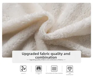 Detailed macro view of soft white sherpa fleece fabric showing warm fuzzy texture