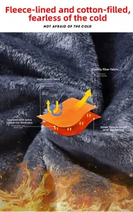 Detailed multi-layer view of the thermal fleece lining and high-density warm fabric