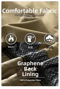 Macro view of khaki polyester shell and black graphene honeycomb lining for warmth
