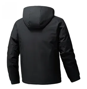 Detailed back view of a men's graphene padded jacket featuring windproof matte fabric