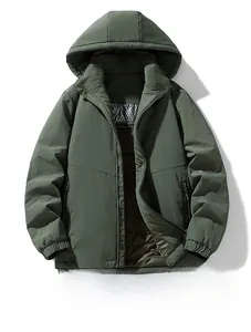 Macro shot of dark green hooded jacket showing internal quilted diamond lining