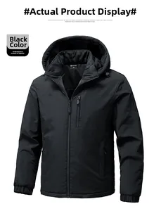 Detail view of black windproof jacket with chest zipper pocket and elastic cuffs