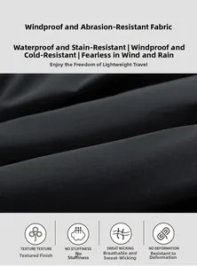 Detail of waterproof windproof black ripstop fabric for outdoor winter jacket