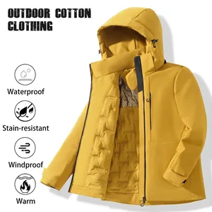 Giacca Imbottita in Cotone Unisex Invernale Con Cappuccio e Fodera Termica in Grafene Parka Caldo Outdoor Impermeabile per Uomo Donna