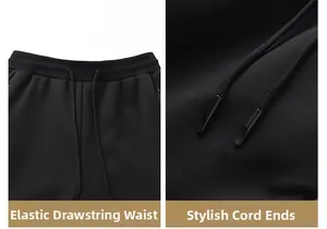 Dettaglio vita elastica con coulisse e puntali in metallo su pantaloni sportivi da uomo