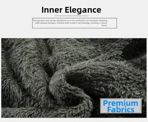 Close-up of deep gray thick fleece lining material for winter parka jacket