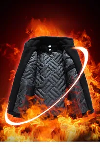 Close-up of black jacket with quilted cotton lining and thermal insulation details