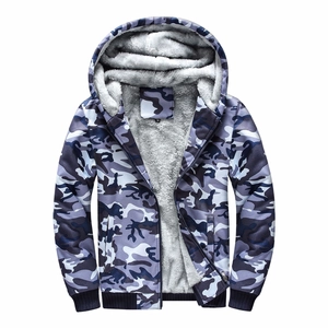 Giacca da Uomo con Cappuccio Mimetica Foderata in Pile Invernale Calda Foderata in Sherpa Slim Fit Casual Cappotto Militare Uomo