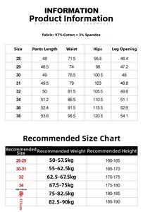 Tableau des tailles détaillé pour shorts cargo avec mesures de taille et hanches
