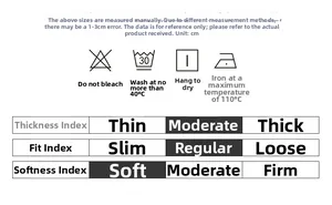 Care label for men's cargo shorts showing washing instructions and fabric attributes
