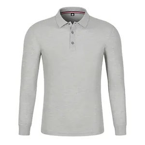 Men Long Sleeve Polo Shirt Cotton Blend Business Casual Solid Color Top With Turn-Down Collar And Ribbed Cuffs Men Tops