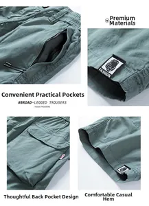 Détails du short cargo avec taille élastique à cordon et poches latérales zippées