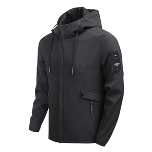 Men Hooded Jacket Windproof Polyester Lightweight Outerwear For Casual Daily Outdoor Sports Fashionable Slim Fit Coat For Men