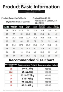 Guide des tailles détaillé et tableau de mesures pour short cargo homme en coton