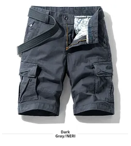 Détail du short cargo gris foncé avec poches latérales et broderie RELAX élégante