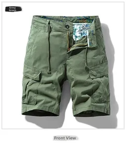Macro detail of army green cargo shorts featuring interior floral lining and drawstring